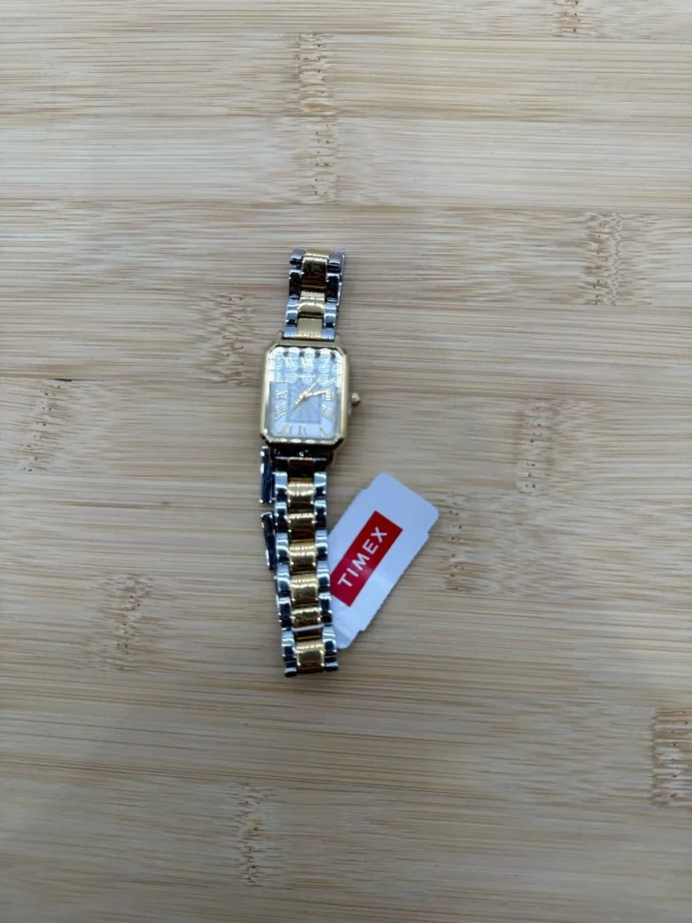Timex Women's Trend 21 mm Watch, Two-Tone Alloy Strap White TW2Y01300